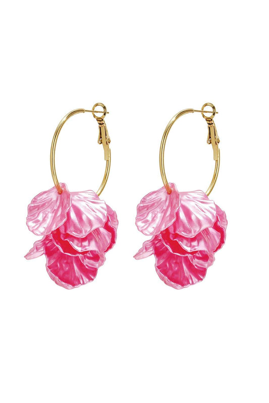 Maglina Éclat Fleur Hoops mit zarten Blütenanhängern, elegante Statement Creolen