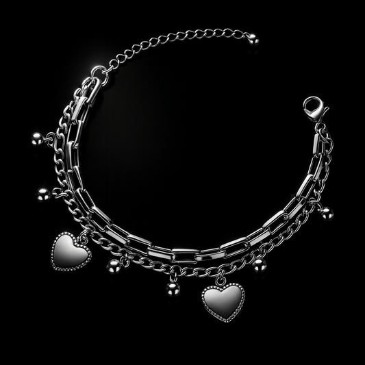 Maglina "Coeur Charme" Bracelet "Herzchen" Armband, Edelstahl - Maglina