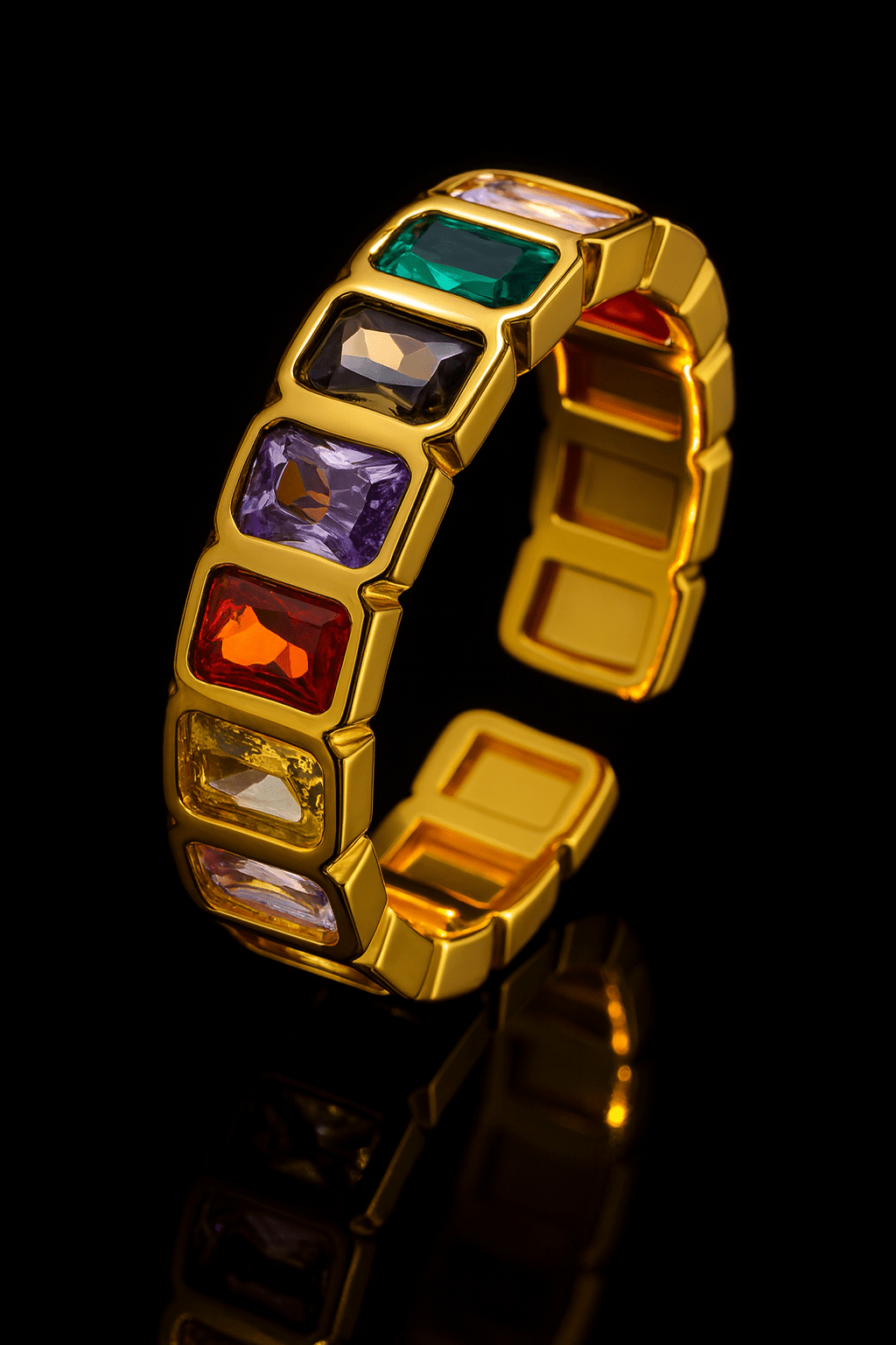 Maglina "Couleurs de Luxe" Ring, 18K vergoldeter Stahl - Maglina
