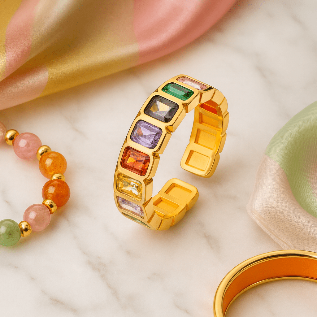 Maglina "Couleurs de Luxe" Ring, 18K vergoldeter Stahl - Maglina