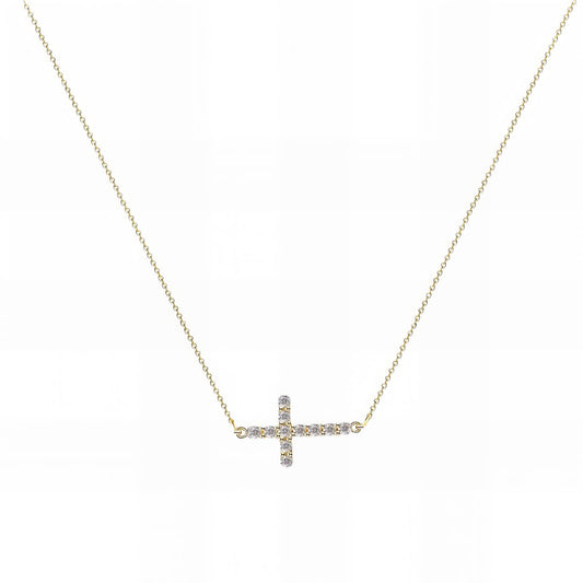 Maglina "Divine Grace" Necklace "Kreuz" Halskette, 18K vergoldeter Stahl - Maglina