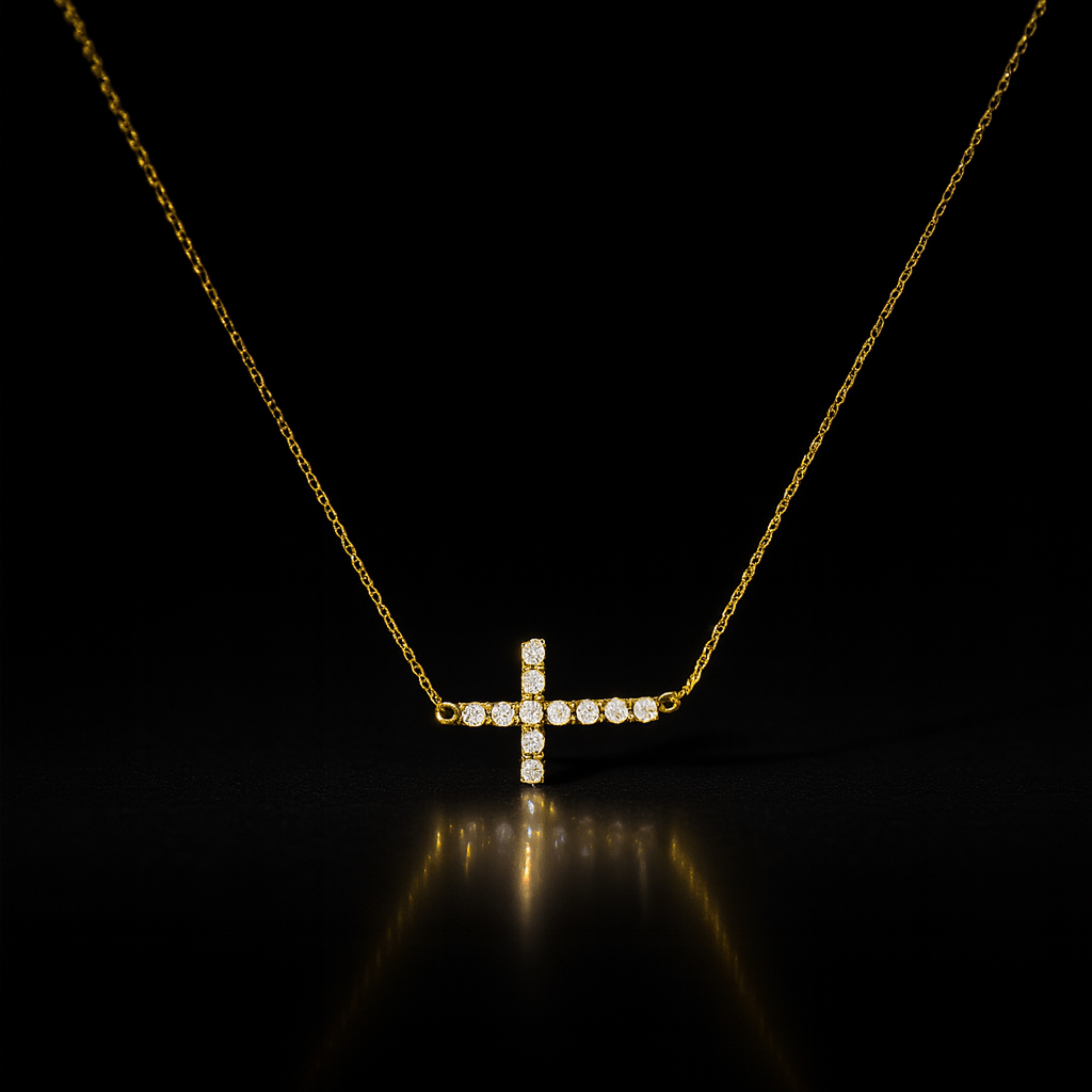 Maglina "Divine Grace" Necklace "Kreuz" Halskette, 18K vergoldeter Stahl - Maglina