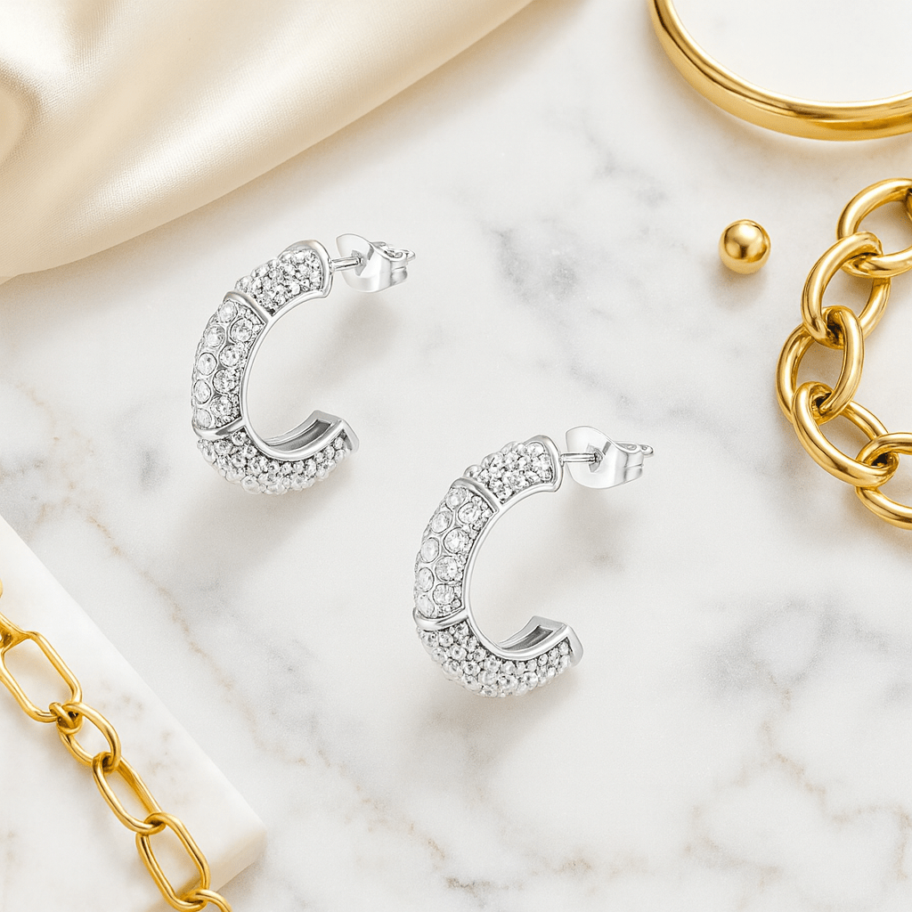 Maglina "Éclat Élégant" Hoops Ohrringe, Edelstahl - Maglina