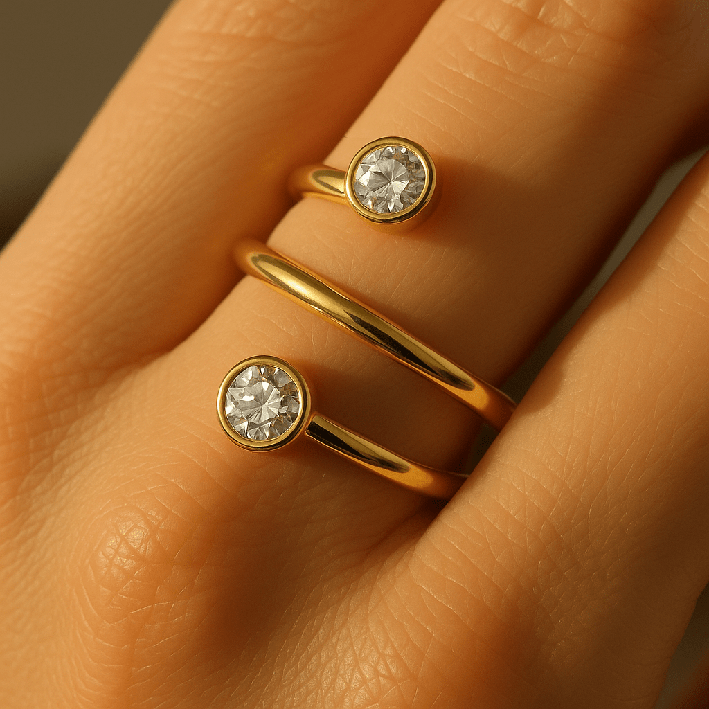 Maglina "Éclat Minimal" Ring, 18K vergoldeter Stahl - Maglina