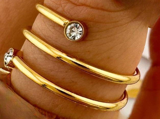 Maglina "Éclat Minimal" Ring, 18K vergoldeter Stahl - Maglina