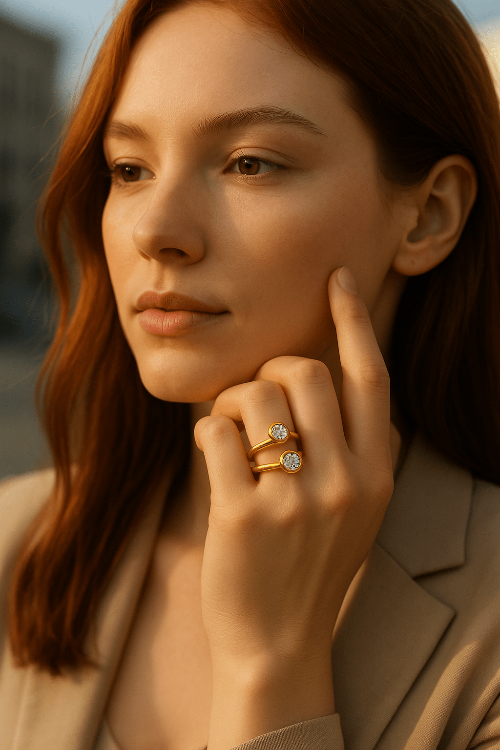 Maglina "Éclat Minimal" Ring, 18K vergoldeter Stahl - Maglina