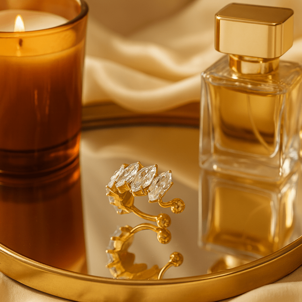 Maglina "Éclat Royale" Ring, 18K vergoldeter Stahl - Maglina