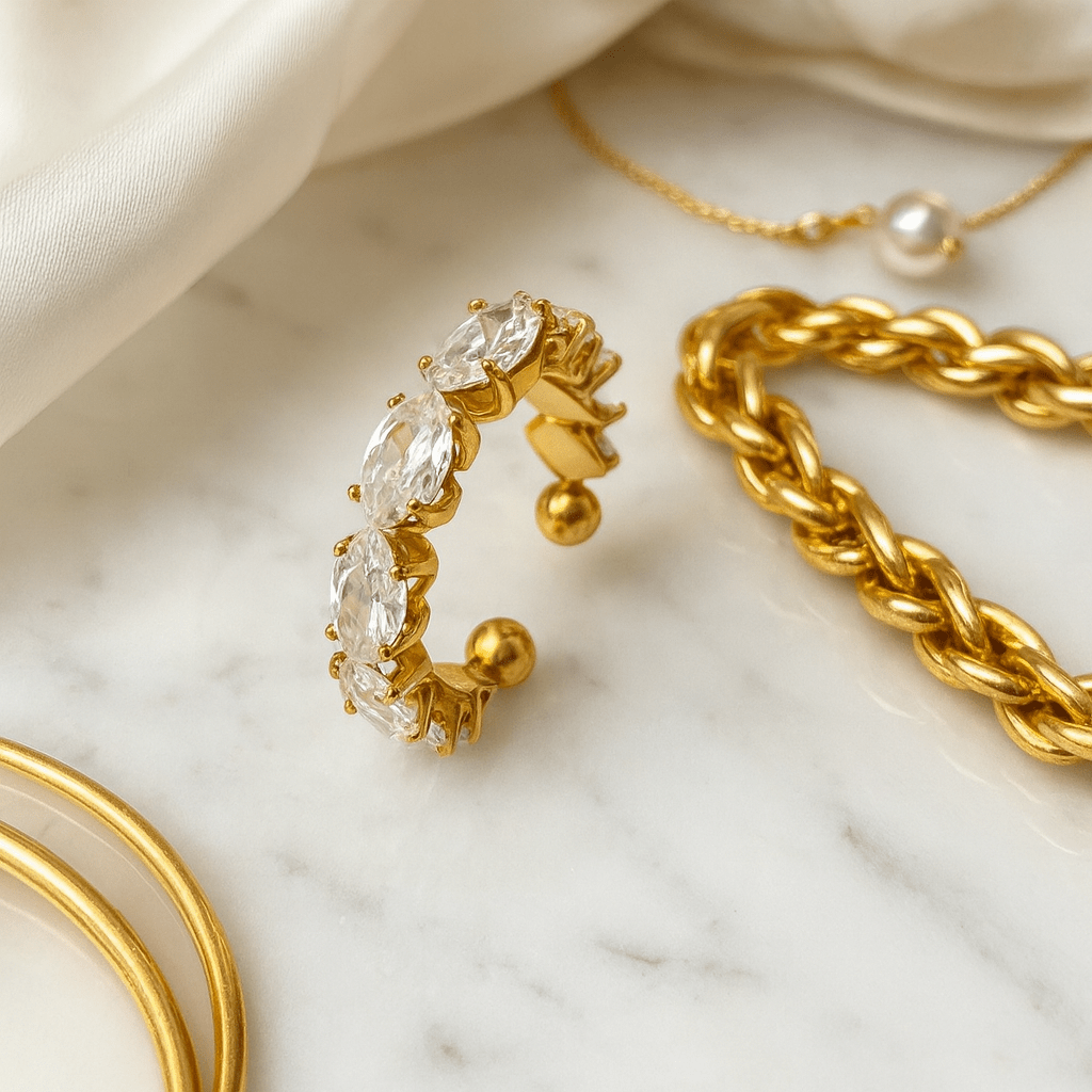 Maglina "Éclat Royale" Ring, 18K vergoldeter Stahl - Maglina