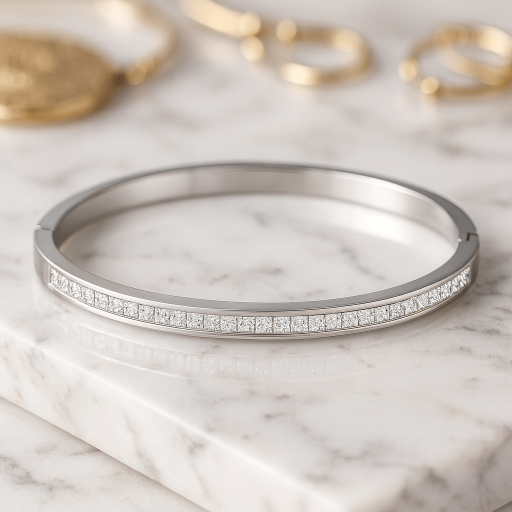Maglina "Élégance Brillante" Bangle Armband, Edelstahl - Maglina