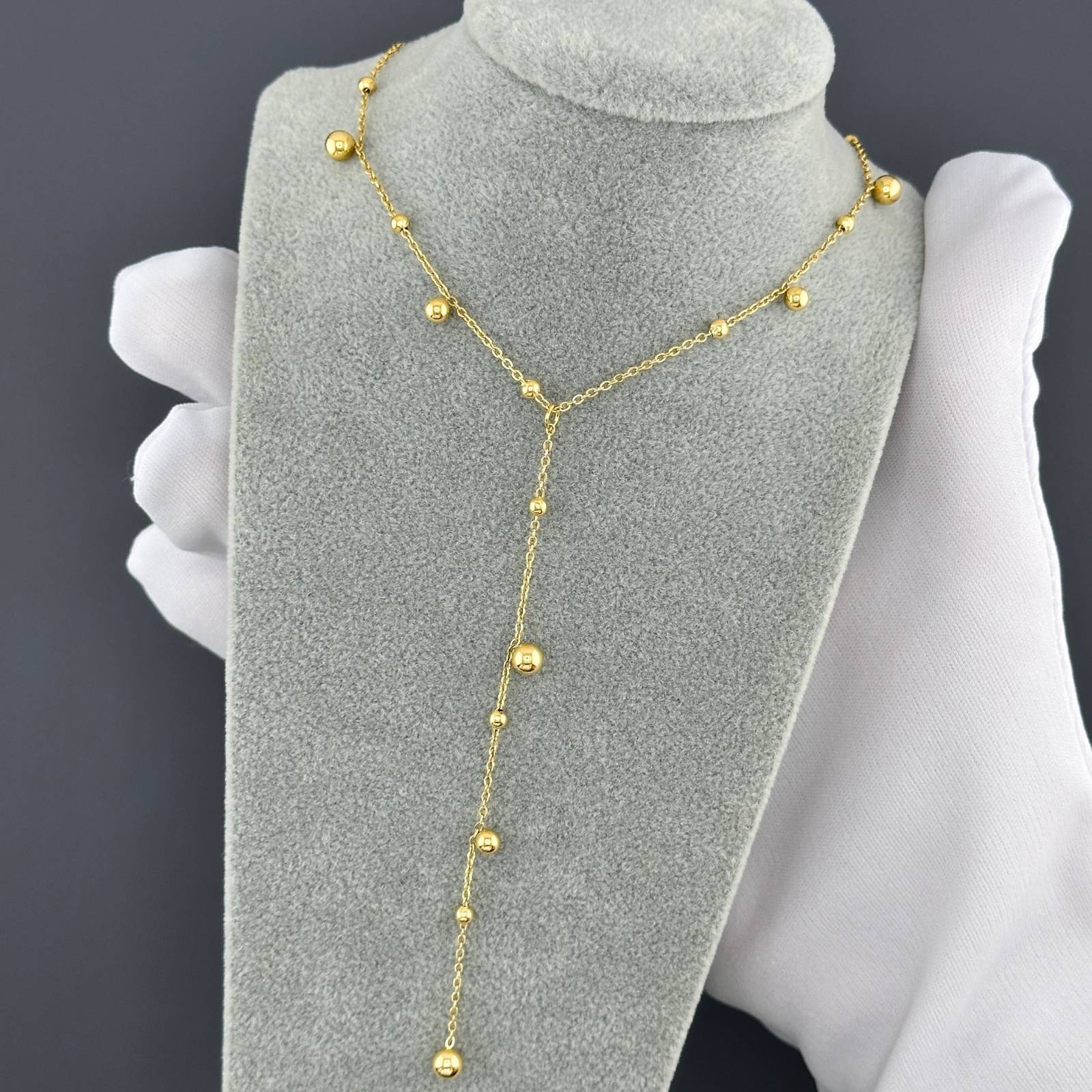 Maglina "Élégance Dorée" Necklace, Halskette, 18K vergoldeter Stahl - Maglina