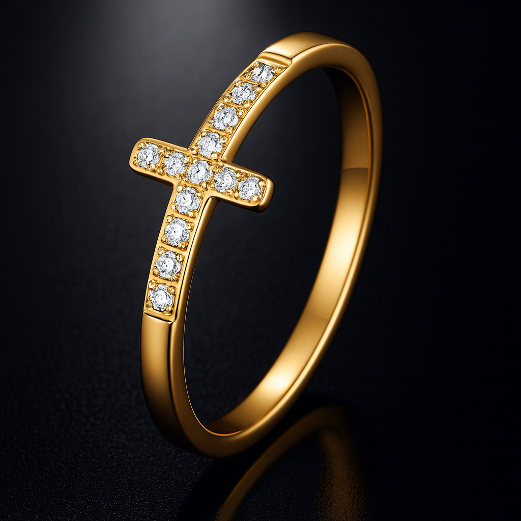 Maglina "Eternal Faith" Ring "Kreuz" 18K vergoldeter Stahl - Maglina