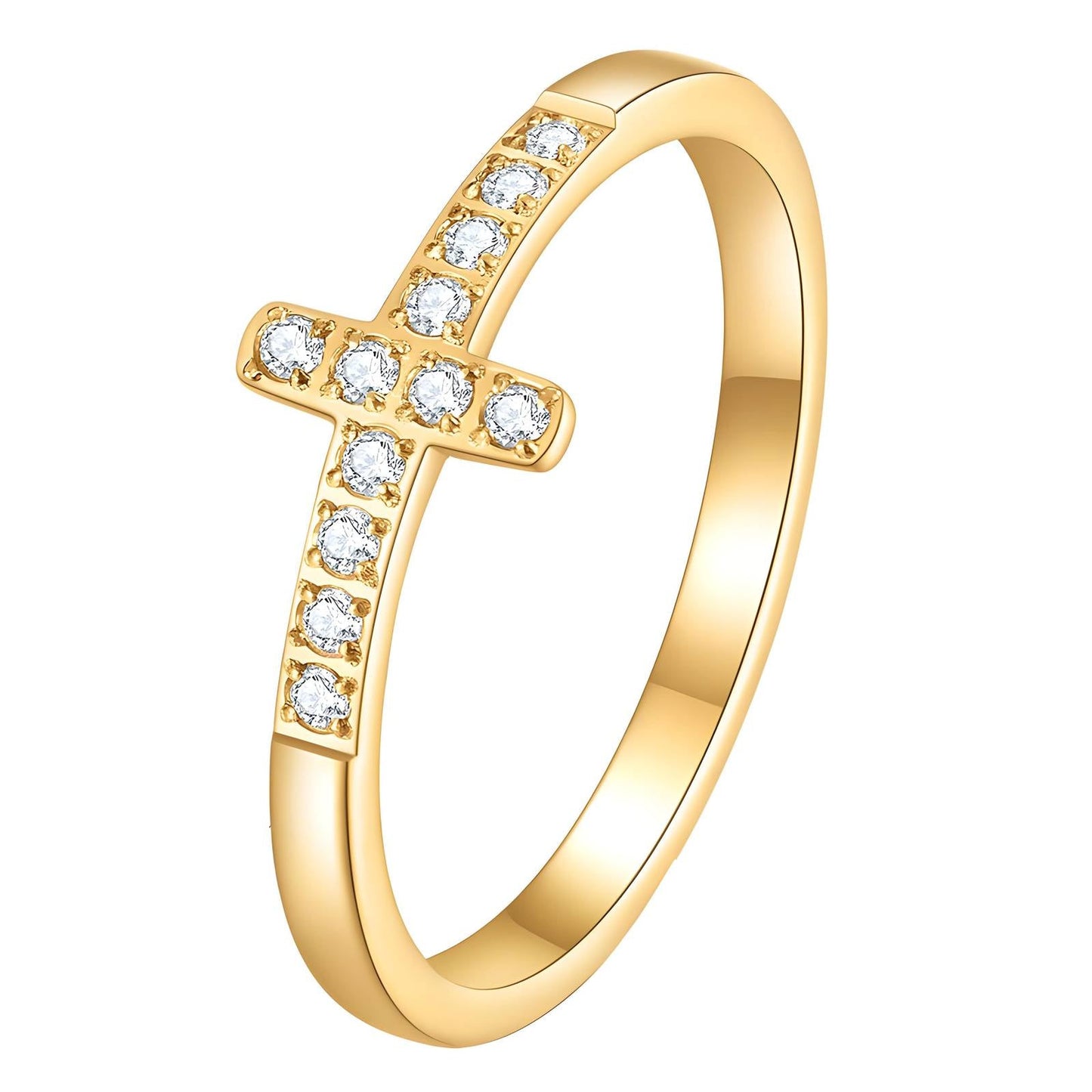 Maglina "Eternal Faith" Ring "Kreuz" 18K vergoldeter Stahl - Maglina