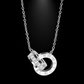 Elegante Doppelring Halskette Éternité Roma mit Zirkonia und römischen Ziffern