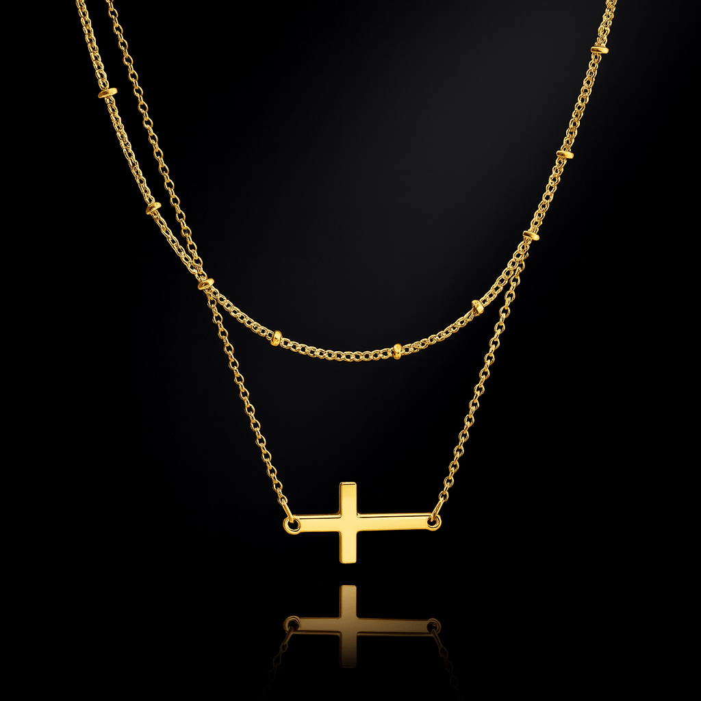Maglina "Faith Douceur" Necklace "Kreuz" Halskette, 18K vergoldeter Stahl - Maglina