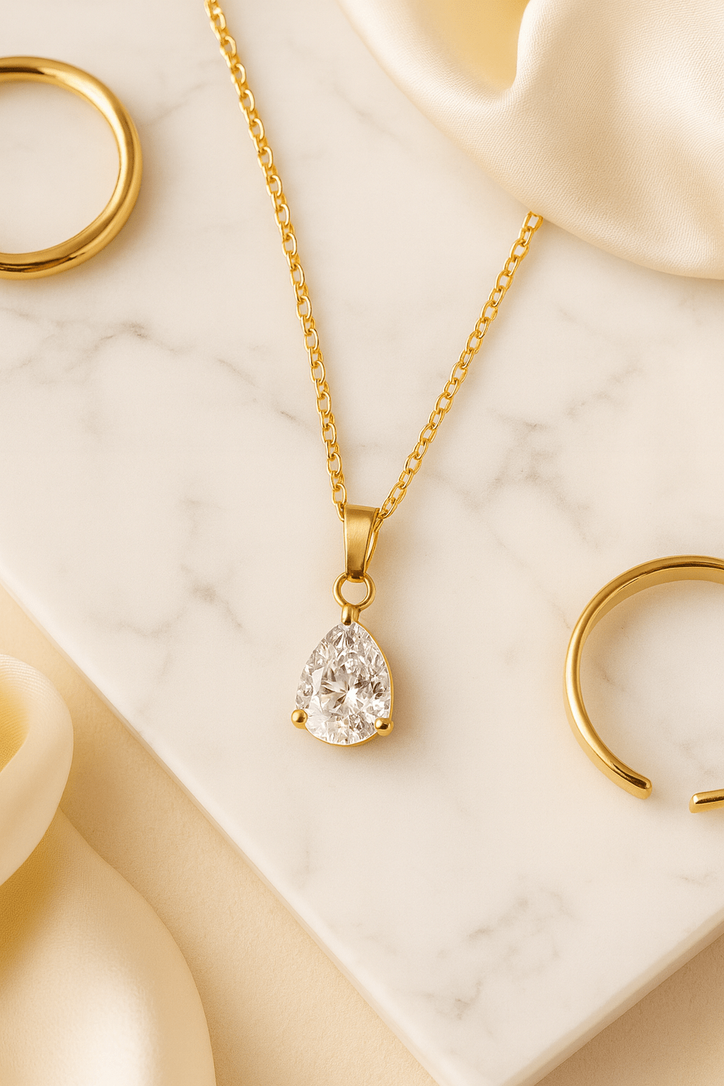 Maglina "Larme d’Or" Necklace , Halskette, 18K vergoldeter Stahl - Maglina