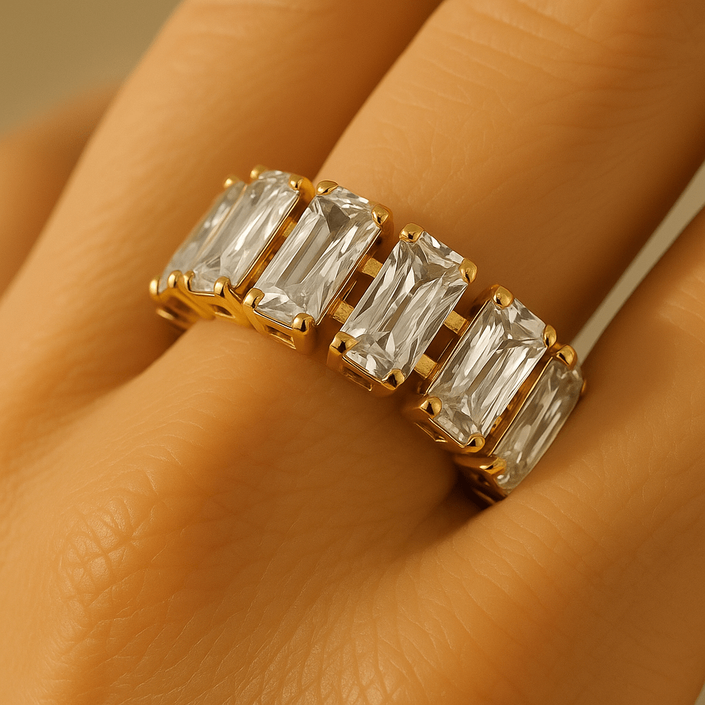 Maglina "Luxe Éternité" Ring, 18K vergoldeter Stahl - Maglina