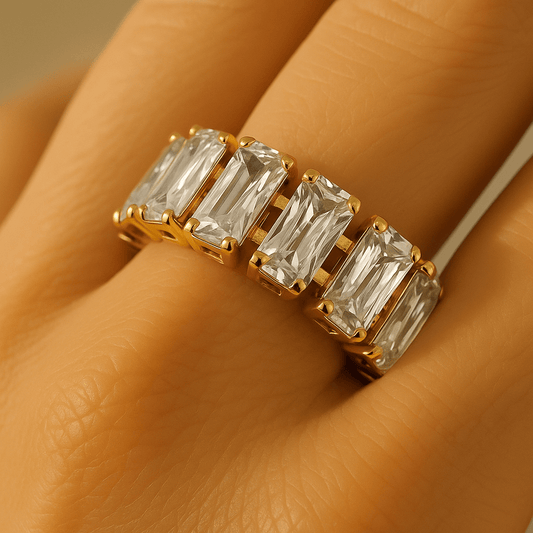 Maglina "Luxe Éternité" Ring, 18K vergoldeter Stahl - Maglina