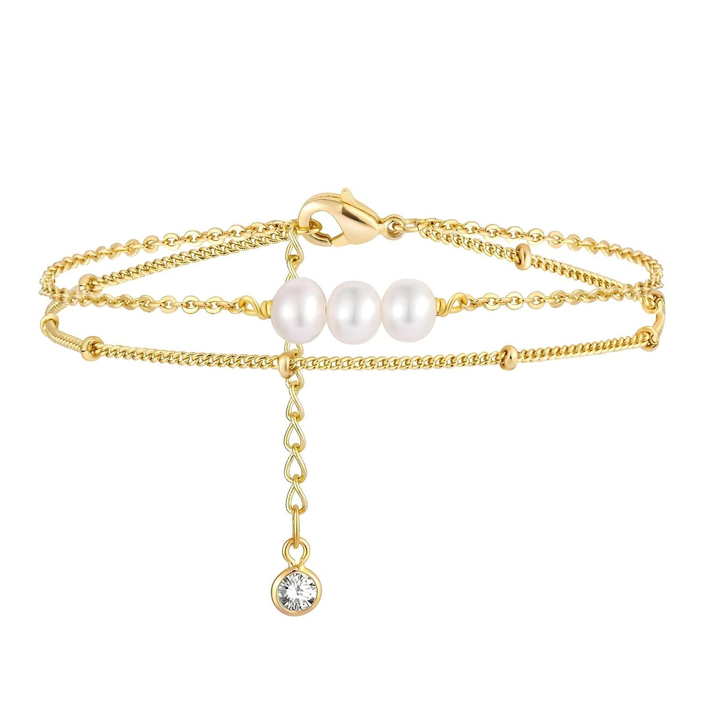 Maglina "Perle Douce" Bracelet, Armband, 18K vergoldeter Stahl - Maglina