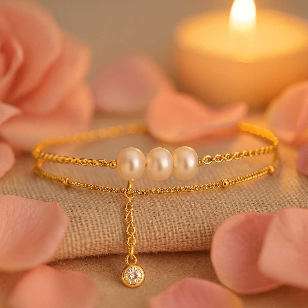 Maglina "Perle Douce" Bracelet, Armband, 18K vergoldeter Stahl - Maglina