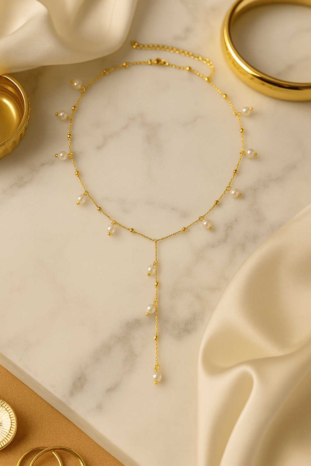 Maglina "Perle Élégante" Necklace Halskette, 18K vergoldeter Stahl - Maglina