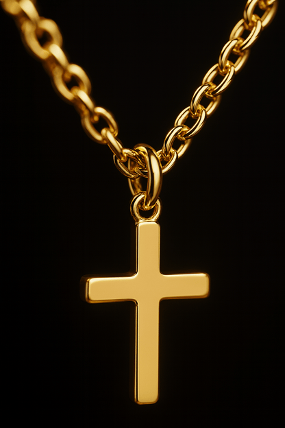 Sacred Pure Halskette – Zeitlose Damen Kreuzkette mit 18K Vergoldung