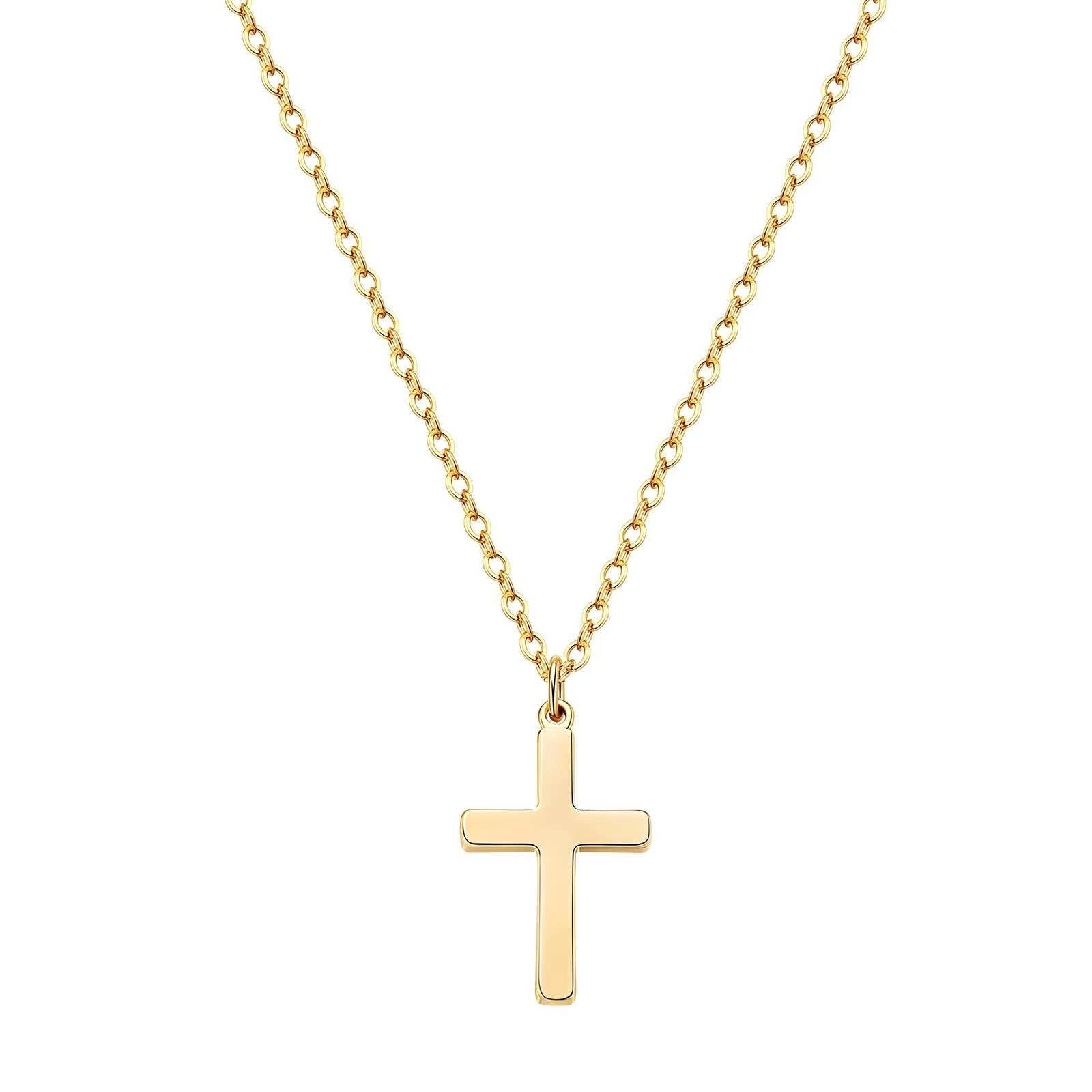Maglina "Sacred Pure" Necklace "Kreuz" Halskette, 18K vergoldeter Stahl - Maglina